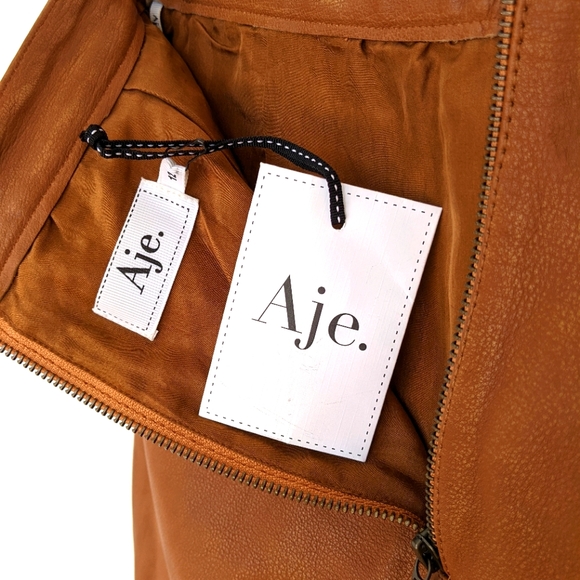 SOLD Aje Shrimpton Mini leather skirt size 12 BNWT - Picture 6 of 10